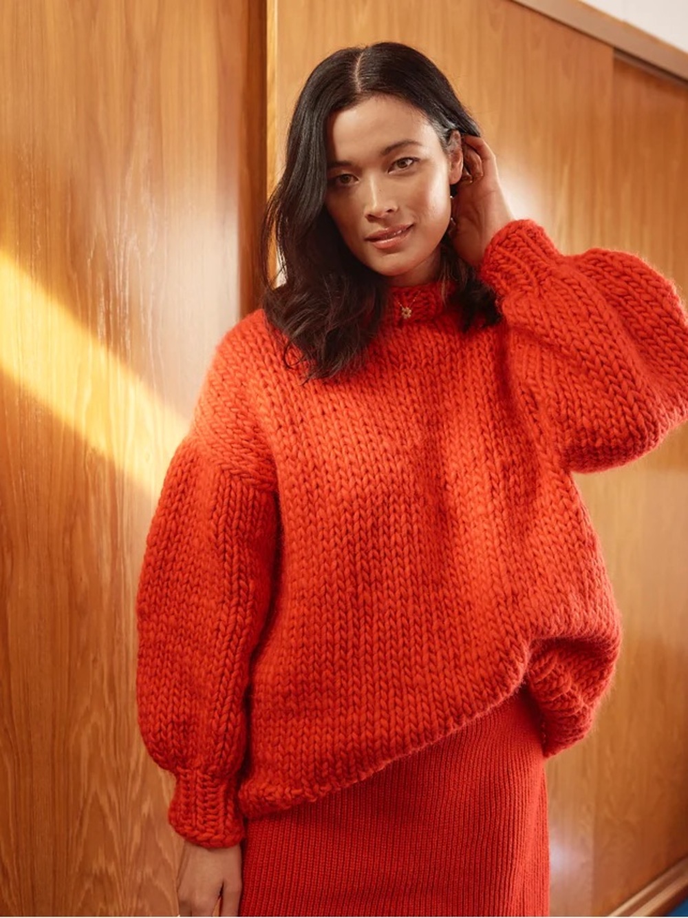 Cardigang Red Jeanette Jumper Knitting Set - Picture 3 of 3